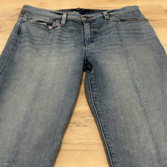 HUDSON Women 30 Jeans Split Leg Nico Mid Rise Cigarette Grommets Pintuck Lt Blue - Picture 6 of 15